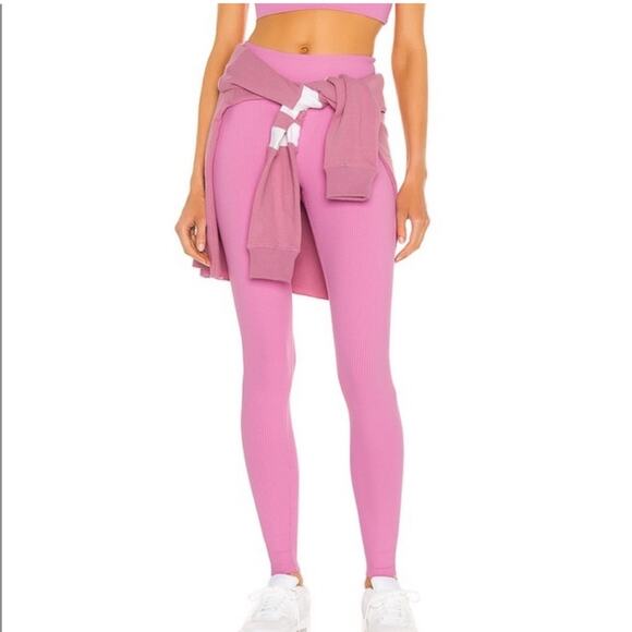 Year of Ours Pants - REVOLVE Year Of Ours Pink Mauve Ribbed Leggings